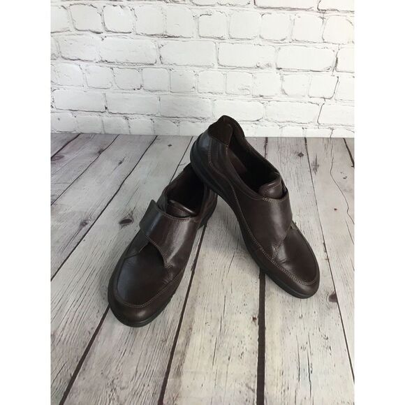 Ecco Women's Loafers Slip On Shoes Brown One Strap Leather Size 39 ( 8-8,5) - Picture 4 of 12